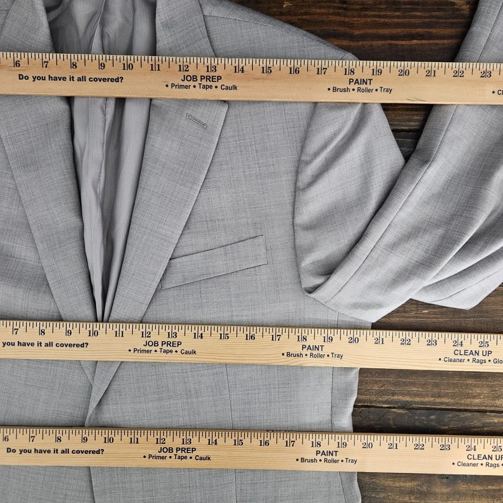 Apt.9 Men's Sport Coat Blazer Two Button Light Gray Shark Skin Wool Modern 40S